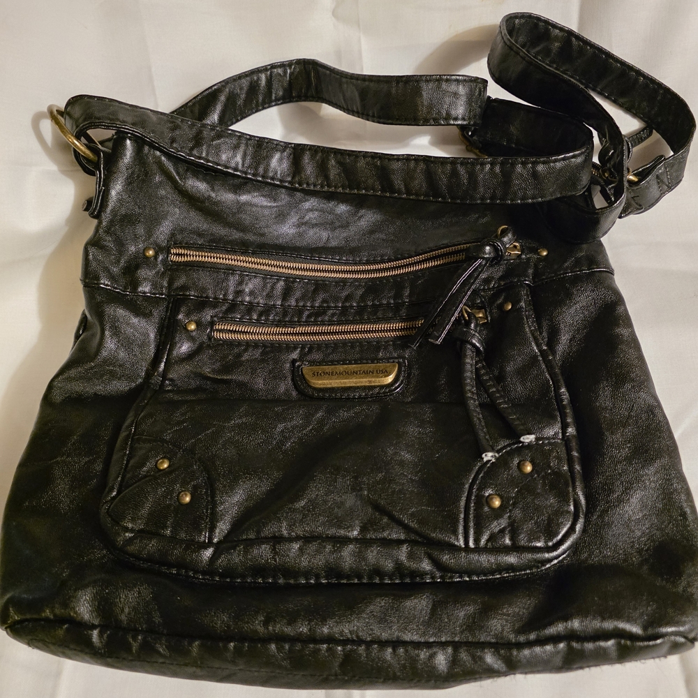 Stone Mountain Accessories Metallic Black Shoulder Bag